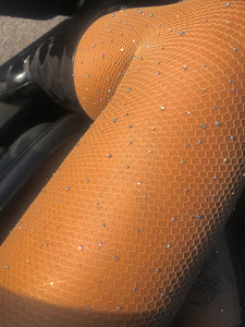 Nude Fishnet Mesh Tights